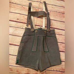 Vintage Authentic German Lederhosen Shorts Suede Leather